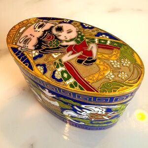 Vintage Chinese Cloisonné Trinket Box